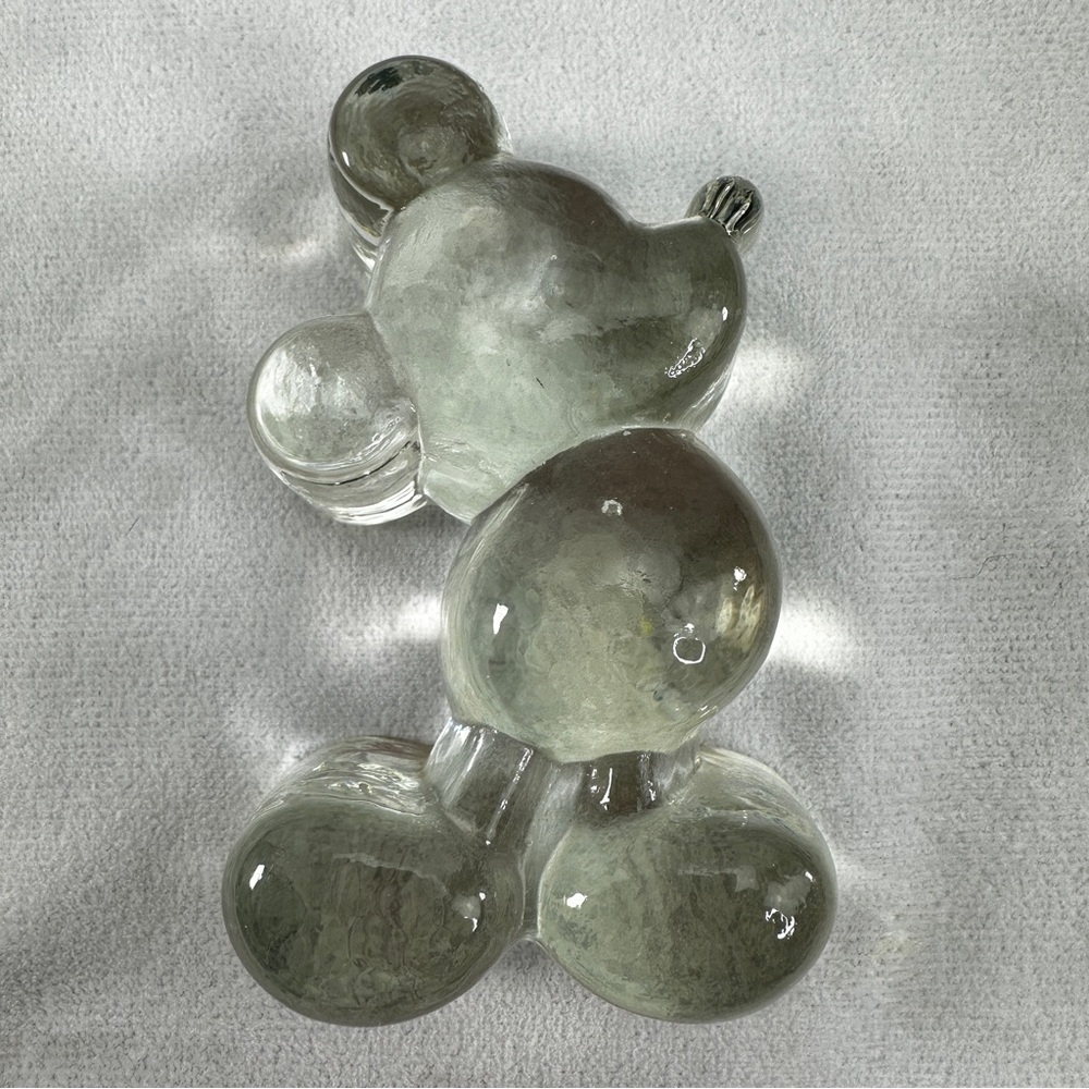 Disney Mickey Mouse Paperweight Glass Collective Figurine Clear Collector